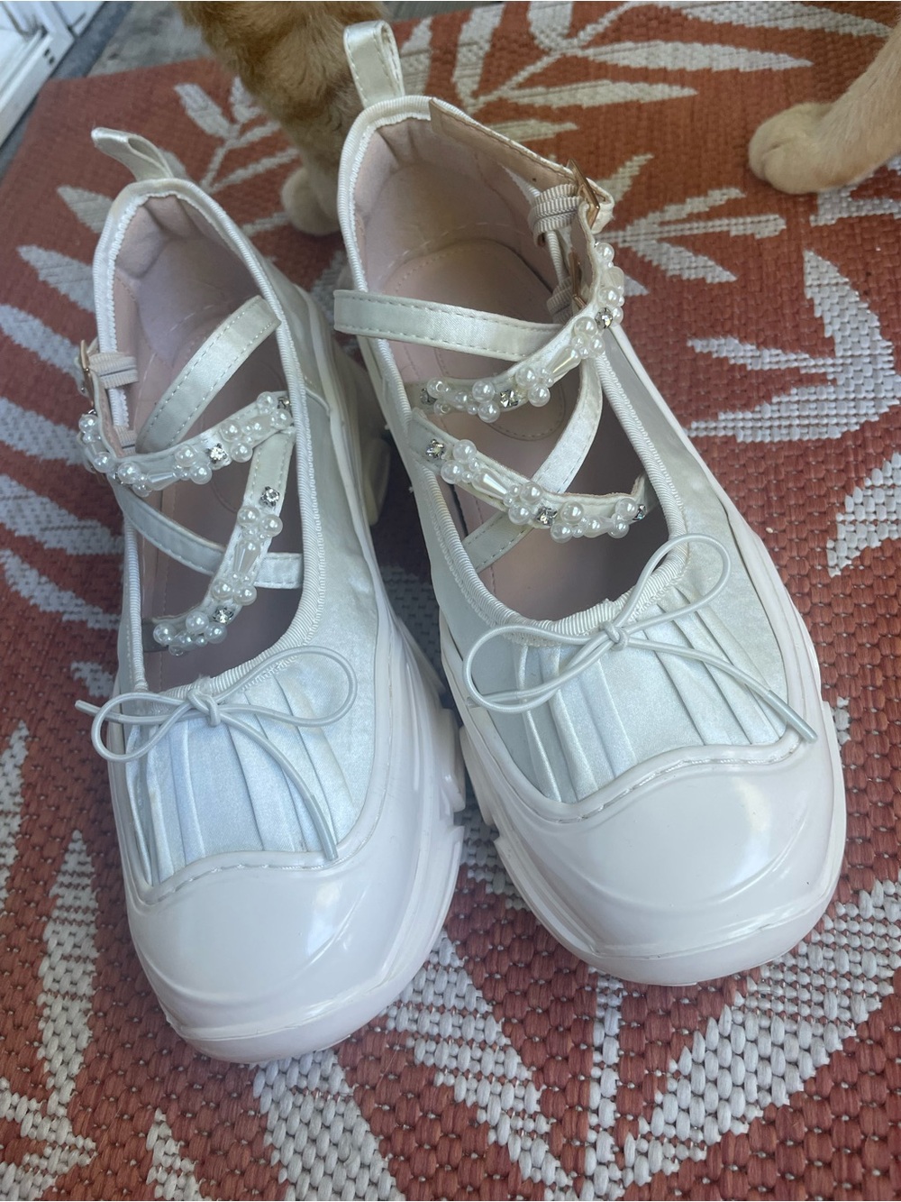 White ballet flats